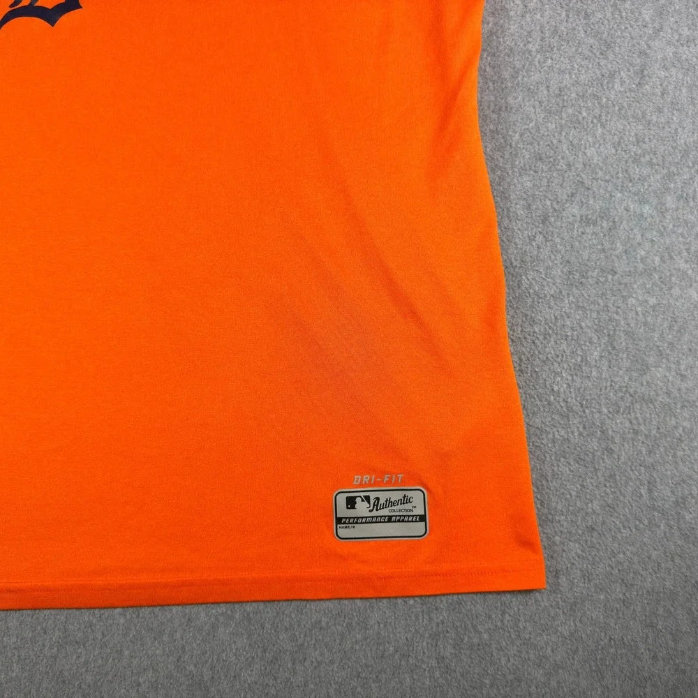 Nike Dri-Fit Detroit Tigers T Shirt Mens XL Orange Short Sleeve